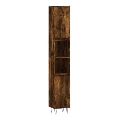 (smoked oak) vidaXL Bathroom Cabinet Vanity Unit Storage Cabinet Cupboard Engineered Wood