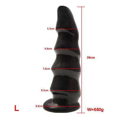 (B-Black-L) New Huge Anal Dildo Expansion Anal Plug Big Butt Plug Annal Dilator Masturbator Pros