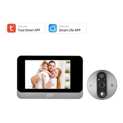 (Doorbell Camera R9) 4.3" Smart Tuya 1080p Wifi Door Bell Eye Peephole Camera 5000mah Battery Pi