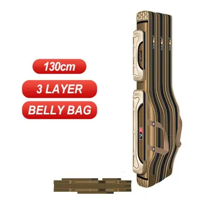 (as the picture, 3Layer 130cm belly) 2/3/4 Layer Portable Folding Fishing Rod Reel Bag Fishing P