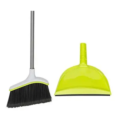 Casabella Broom with Dustpan, Silver and Green