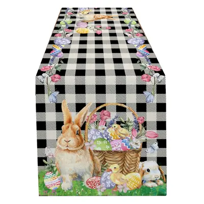 (Style 13, x 33cm-2) Easter Bunny Table Runner Dining Tablecloths Egg Duck Flower Party Decor Co