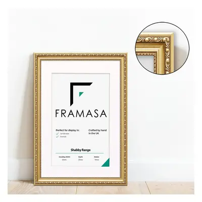 (Gold Frame White Mount, 50x70CM Pic (60x80CM Frame)) New Shabby Chic Picture Photo Frames ,Gold