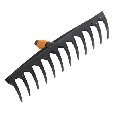 Rake with Prongs, Tool Head, Width: cm, Glass Fibre Reinforced Plastic Prongs, Black/Orange, Qui