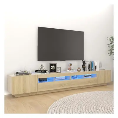 vidaXL TV Cabinet with LED Lights Sonoma Oak TV Stand Living Room Hifi Cabinet