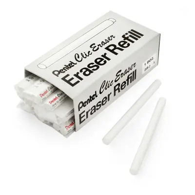 Pentel Clic Stick Eraser Rubber Refills - White - Pack of - Refills