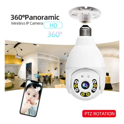 8 LED WIFI E27 Bulb Dome Camera PTZ AP Hotspot Dual Light infrared + White Light Night Vision wi