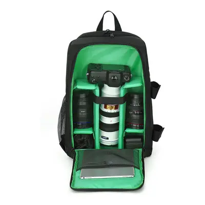 (Green) SLR Camera Bag Shoulder Outdoor Camera Bag Professional Waterproof and Wear-resistant La