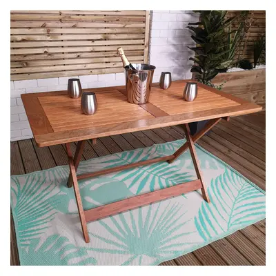 Windermere Outdoor Person Folding Rectangular Wooden Table