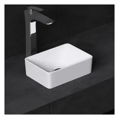 Durovin Bathrooms Cloakroom Ceramic Bathroom Basin - Countertop Sink Compact Vessel Sink - Recta