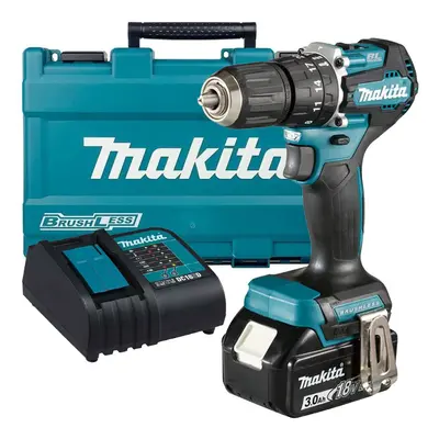 Makita DHP487 18V LXT Lithium Brushless Combi Hammer Drill Sub Compact x 3AH