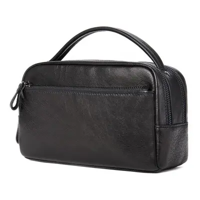 (as the picture, One Size) Men&apos;s Leather Bag Business Clutch Bag Large Capacity Toiletries 