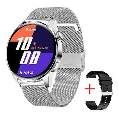 (silver, Mesh belt) Lige Men Smart Watch Heart Rate Monitor Sports Waterproof Men&apos;s Watches