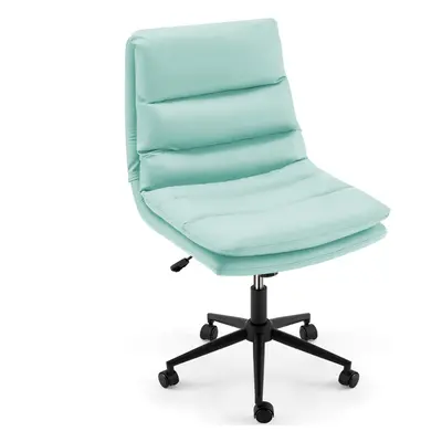 (Light Green) YODOLLA Armless PU Leather Office Chair Desk Chair