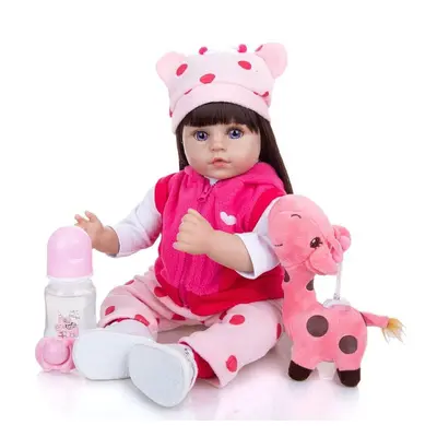 (purple, inch) Keiumi Cm Bebe Reborn Cloth Body Beautiful Long Hair Realistic Reborn Toddler Bab