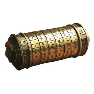 (brass, 13.5x5.5x5.5cm) Cryptex Da Vinci Code Mini Cryptex Lock Puzzle Boxes With Hidden Compart