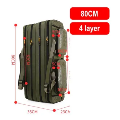 (as the picture, Layer 80cm) Fishing Bag 80/90/100/120/125/130cm 2/3/4 Layer Fishing Bag Oxford 