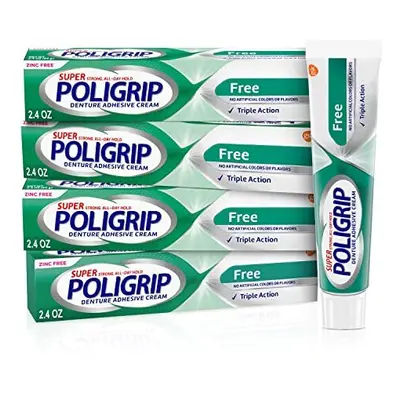 Super Poligrip Zinc Free Denture and Partials Adhesive Cream ounce Pack of