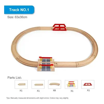 (alizarin crimson) New Wooden Train Track Accessories Toys Train Railway Compatible With Wood Tr