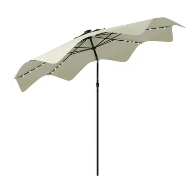 Outsunny Garden Parasol Umbrella with LED Lights and Tilt, Table Umbrella