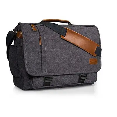 Estarer 17.3 inch Laptop Messenger Bag,Mens Water Resistant Canvas Satchel Briefcase,Padded Comp