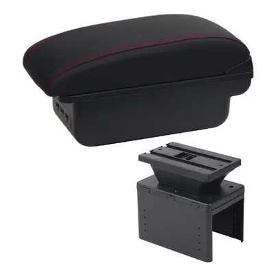 (black,red) Universal Car Armrest Box Central Accessories Storage Modification Retrofit Usb