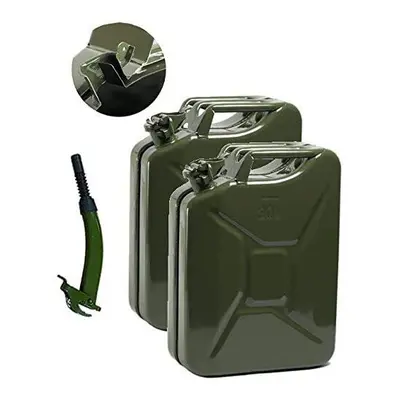 Grafter? x 20L Litre Green Metal Jerry Can, Store Container For Petrol and Diesel, With x Spout 