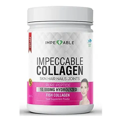 IMPECCABLE Collagen Premium 10.000 mg Pure peptide hydrolyzed Marine Collagen Powder| Nails & Sk