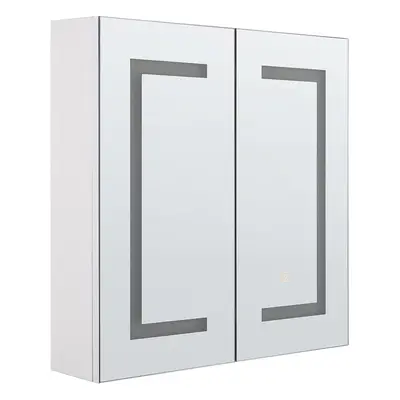 Bathroom Wall Mounted Mirror Cabinet LED MAZARREDO cm cm White