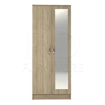 Ready assembled Classic Door Mirrored Wardrobe Oak