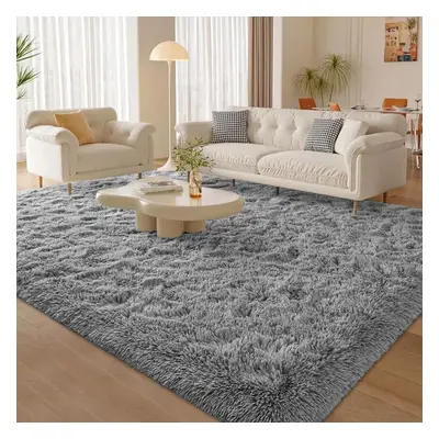 (Grey, x 290cm (6ft 7" x 9ft 6")) Thick Shaggy Non Slip Rugs Living Room Area Rugs Hallway Runne