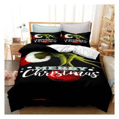 (Style 25, King(220X240CM/3PCS)) The Grinch Kids Bedding Single Double Duvet Cover