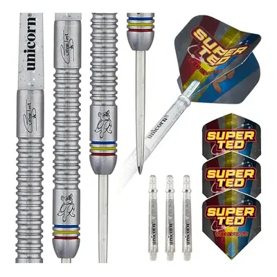 Steel Tip Darts Set | Ted 'Super Ted' Evetts Phase | 90% Natural Tungsten Barrels with Blue Red 