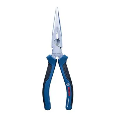 Bosch Professional 1600A01TH8 200mm Needle Nose Pliers Straight, Chrome Vanadium Steel, Rubberis