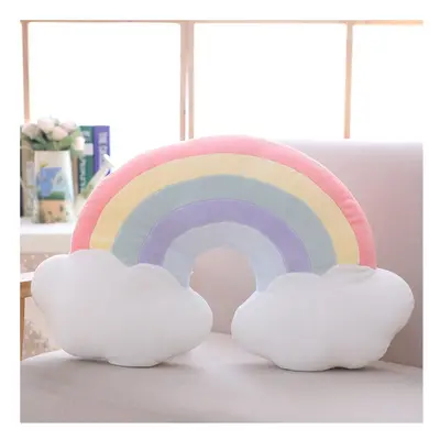 (rainbow 2) Rainbow Cloud Moon Plush Sofa Pillow Cushion