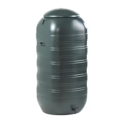 250 Litre Slim Space Saver Water Butt With Lid & Tap Carry Handles In Green