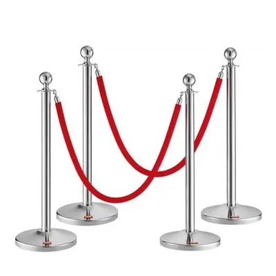 Vevor QTGLZYSBXGKTJCGM7V0 ft. Crowd Control Stanchion Post with Piece Velvet Rope, Silver