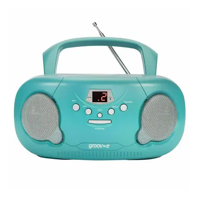 Groov-e Original Boombox Portable CD Player with AM/FM Radio and 3.5mm Aux-In GVPS733 - Teal