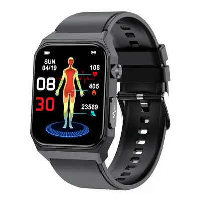 (Black) E530 Blood Glucose Sugar Smart Watch ECG+PPG HRV Monitoring Fitness