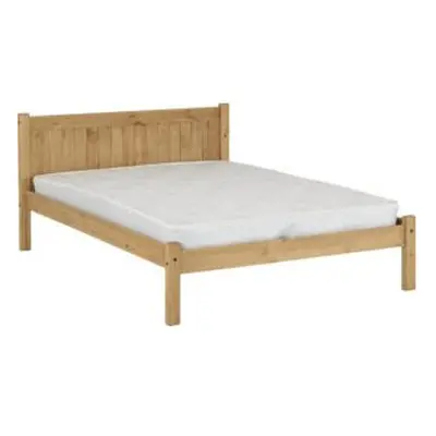 (Small Double 4ft-120cm)Maya Pine Bed Frame Distressed Waxed Pine