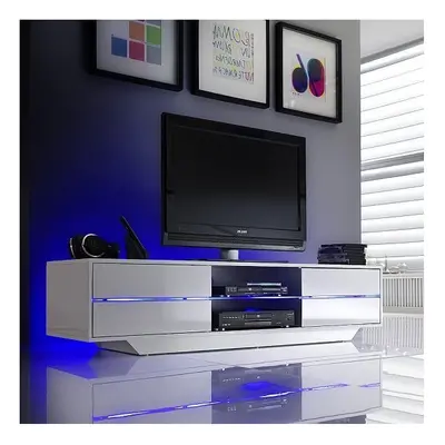 Sienna High Gloss TV Stand In White With Multi LED Lighting