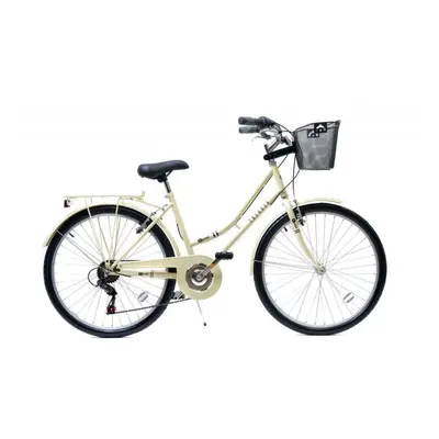 Aurai Trekker Ladies Heritage Traditional Basket Bike Bicycle 26in 6Sp Cream 26"