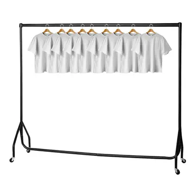 (Black, 3ft ) Heavy Duty Black White Garment Rail Clothes Rail Steel Clothes Rail High Metal Sto