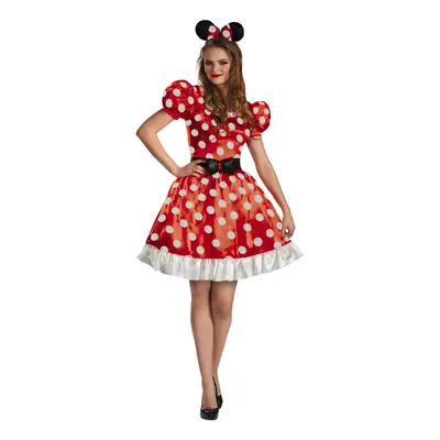 (L, Red/White/Black) Disney Womens/Ladies Classic Minnie Mouse Costume Set