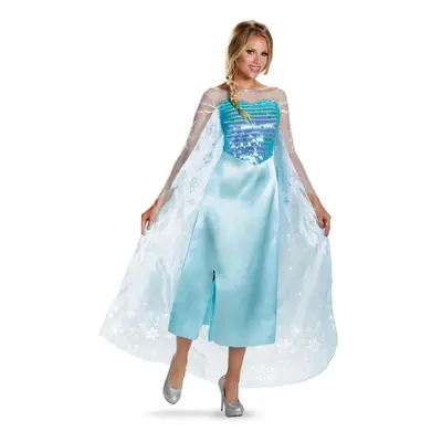 (M, Blue) Frozen Womens/Ladies Elsa Classic Costume