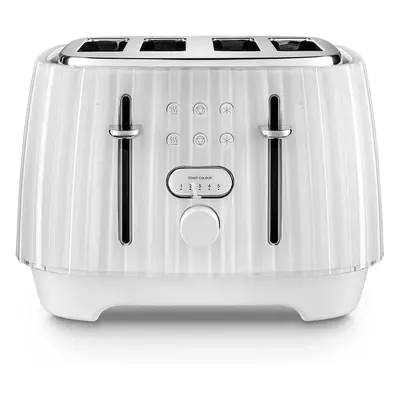 (White, White 4-Slot) Slot Toaster, Reheat, Browning Settings, Defrost and Cancel Functions, Pul