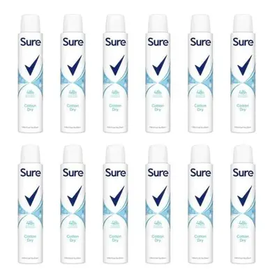 Sure Cotton Dry Anti-Perspirant deodorant women 48hr 200ml (Pack of 12)