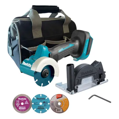 Makita DMC300Z 18V LXT Brushless 76mm Compact Cut Off Tile Saw + Blades + Bag