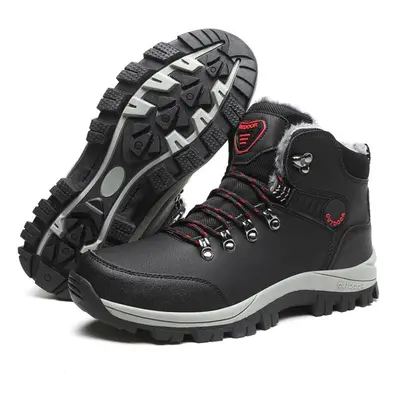 (black, 42) Winter Men&apos;s Outdoor Hiking Boots Cotton-padded Shoes