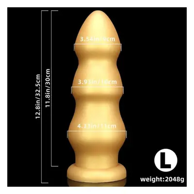 (gold, L) 11cm Giant Dildo Anal Plugs Fisting Supplies Extra Large Extra Thick Masturbators